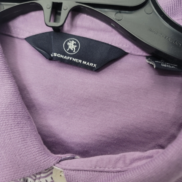 Hart Schaffner Marx Short Sleeve Shadow Stripe Polo Lavender Size XL - Picture 6 of 6